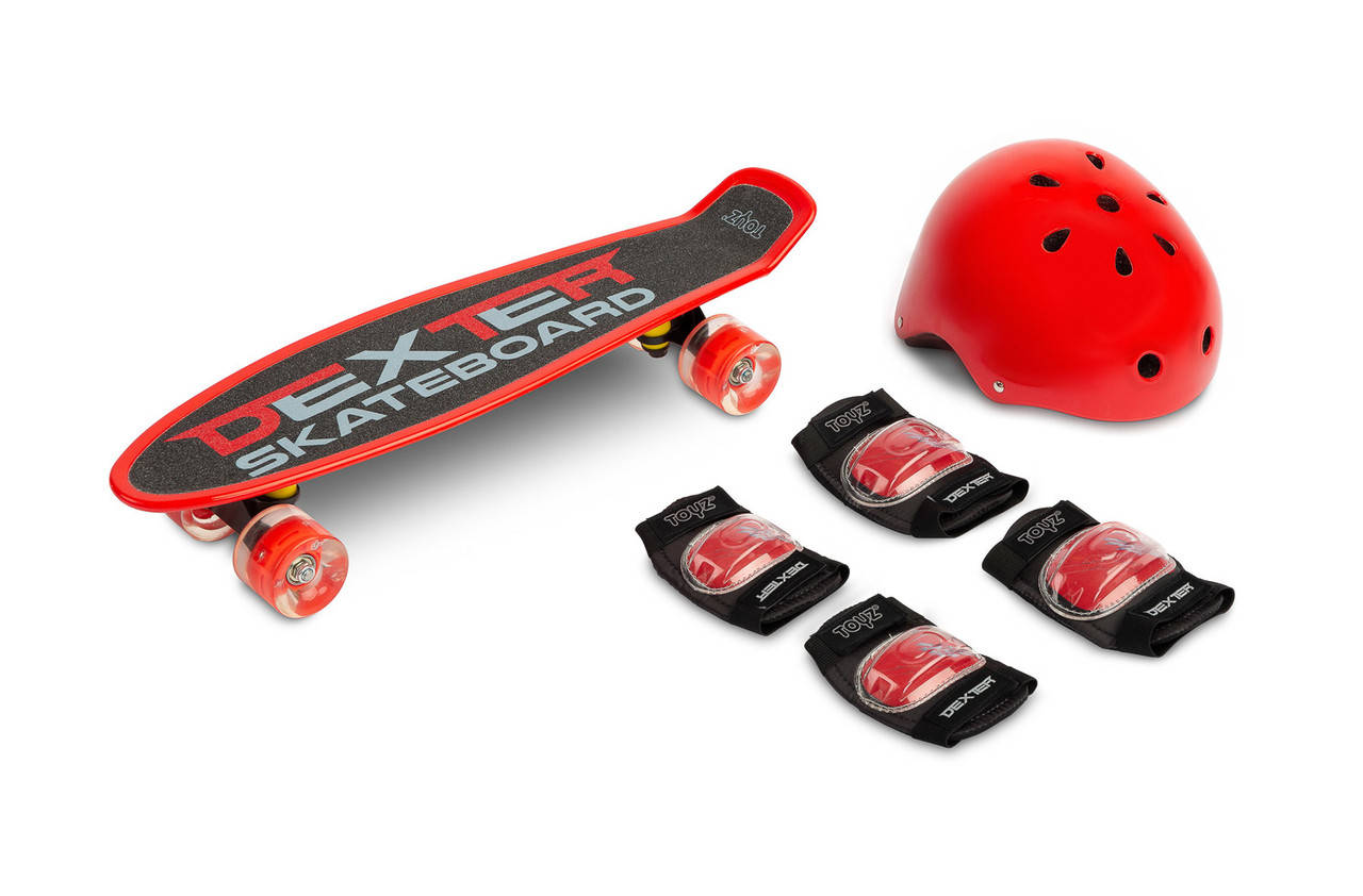 

Скейт пенни борд Caretero (Toyz) Dexter + шлем и защита Red