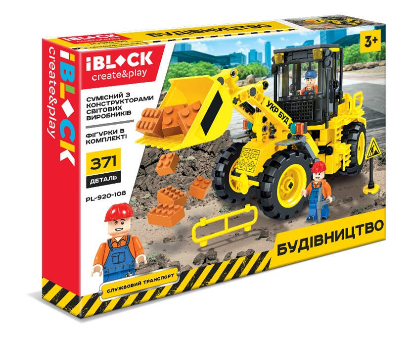 

PL-920-108 Конструктор Iblock Строительство Бульдозер, 371дет., Разные цвета