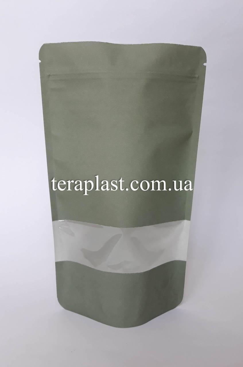 

Дой-Пак 250г 140х240 Крафт+окно (хвоя) с зип-замком