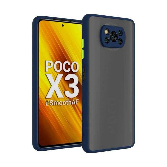 

Противоударный матовый чехол для Xiaomi Poco X3 NFC Синий