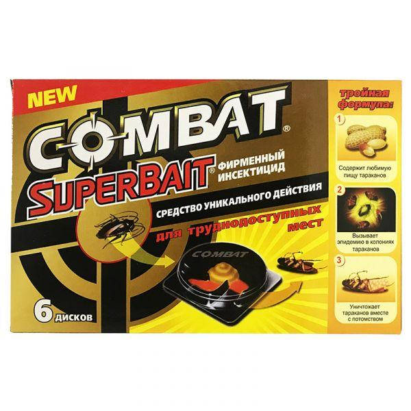 

Ловушка для тараканов, муравьев и клопов Combat SuperBait (Комбат) (6 дисков)