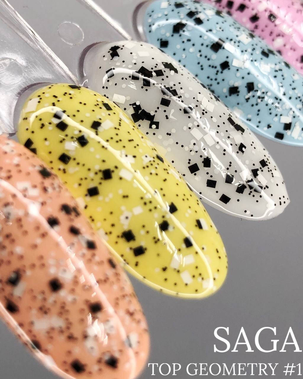 

Топ для гель-лака без липкого слоя Saga Professional Top 01 (geometry), 8 мл