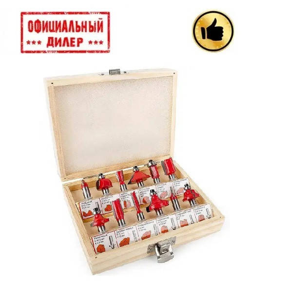 

Набор фрез по дереву 12 ед. INTERTOOL HT-0071