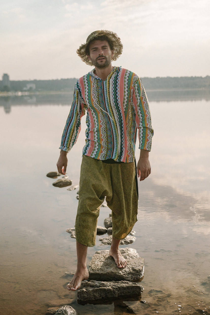 

Классные комфортные свободные удобные штаны цвета хаки. №103.