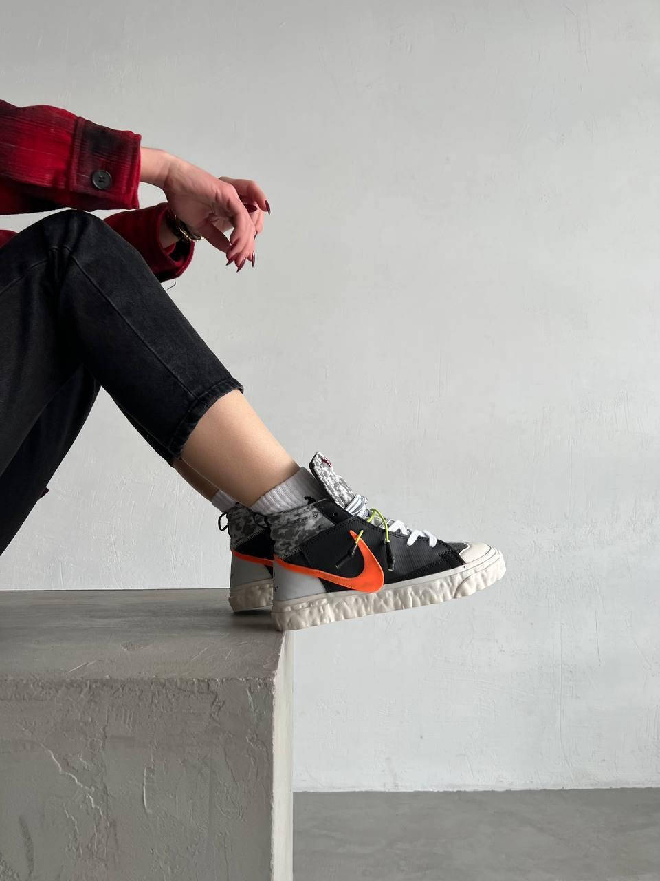 

Nike BLAZER MID x Ready Made Black, Черный