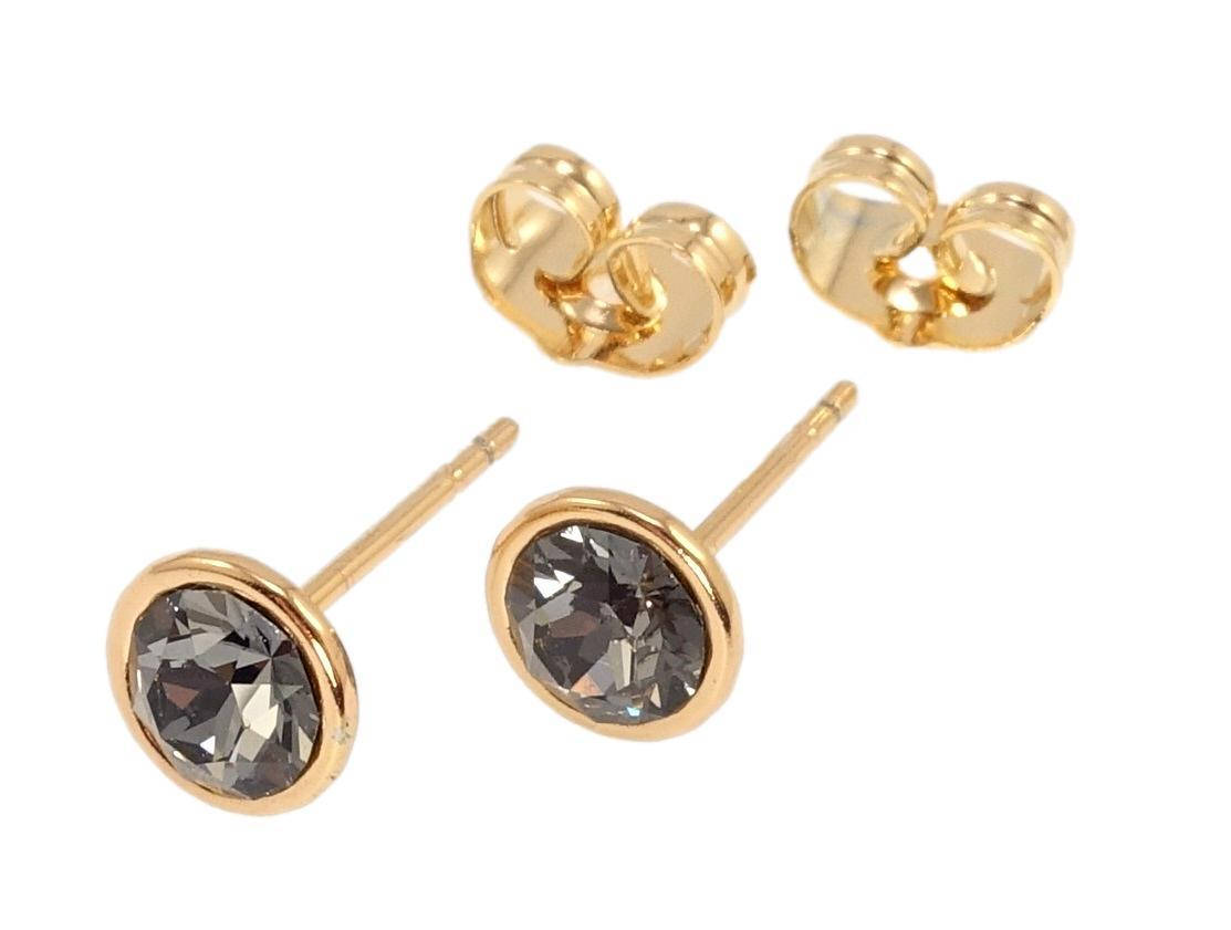 

Серьги Xuping Позолота 18K с кр-ми Swarovski гвоздики (пуссеты) "Кристаллы Graphite" ø 7мм