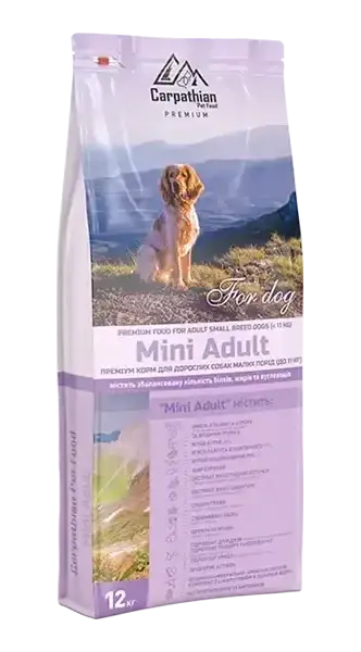 

Carpathian Pet Food – Mini Adult (3 кг) Для взрослых собак малых пород весом до 11 кг