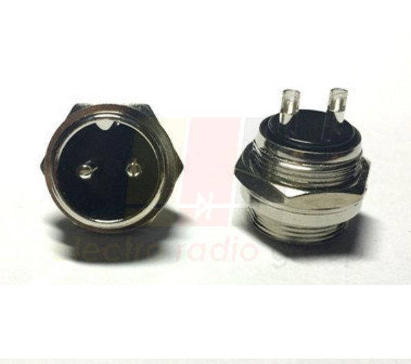 

Разъём MIC 332, "штекер", монтажный, 2pin, диам.-16мм