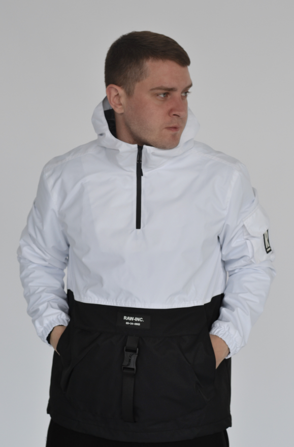 

Белая куртка анорак мужская демисезонная M