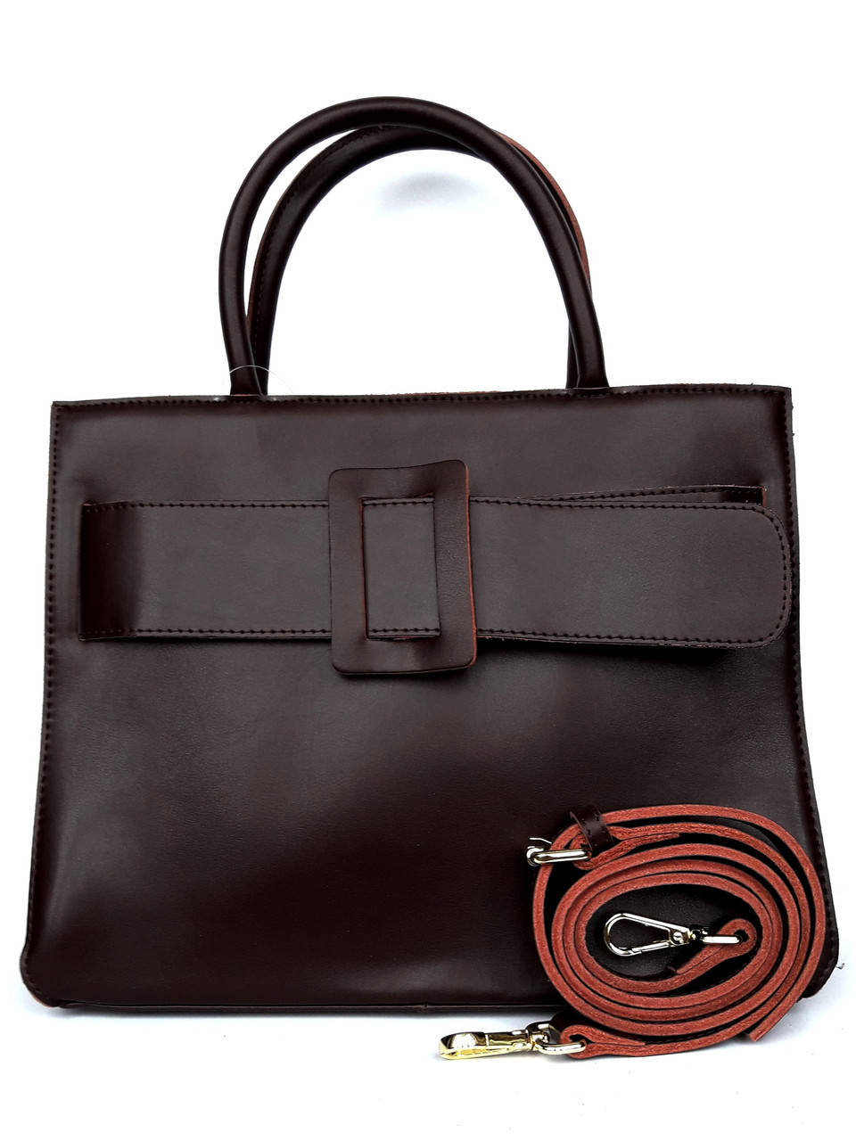 

Женская кожаная сумка "Alexandra" темно-коричневая, Тёмно коричневый