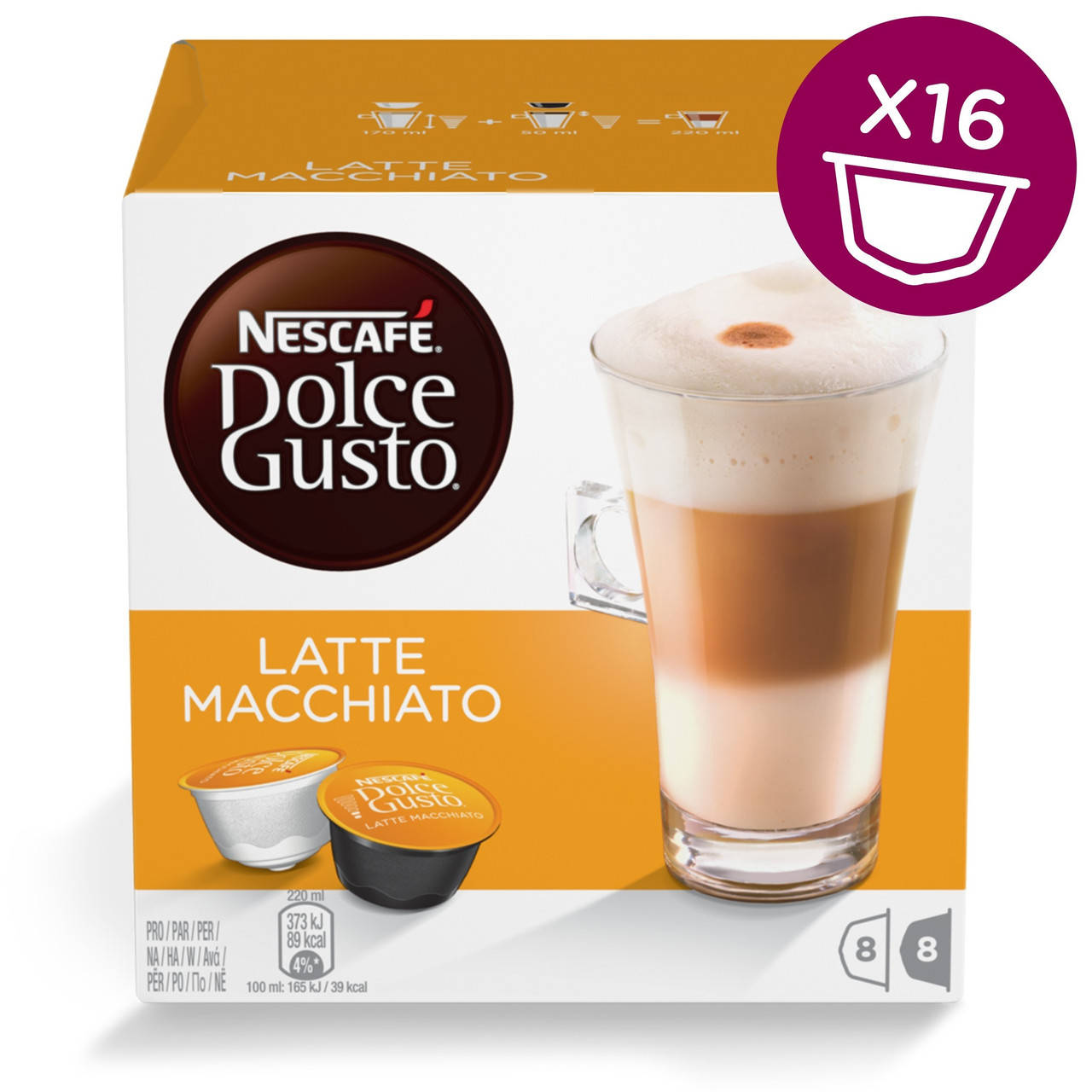 

Кофе в капсулах NESCAFE Dolce Gusto Latte Macchiato 16 шт. (Нескафе Дольче Густо)