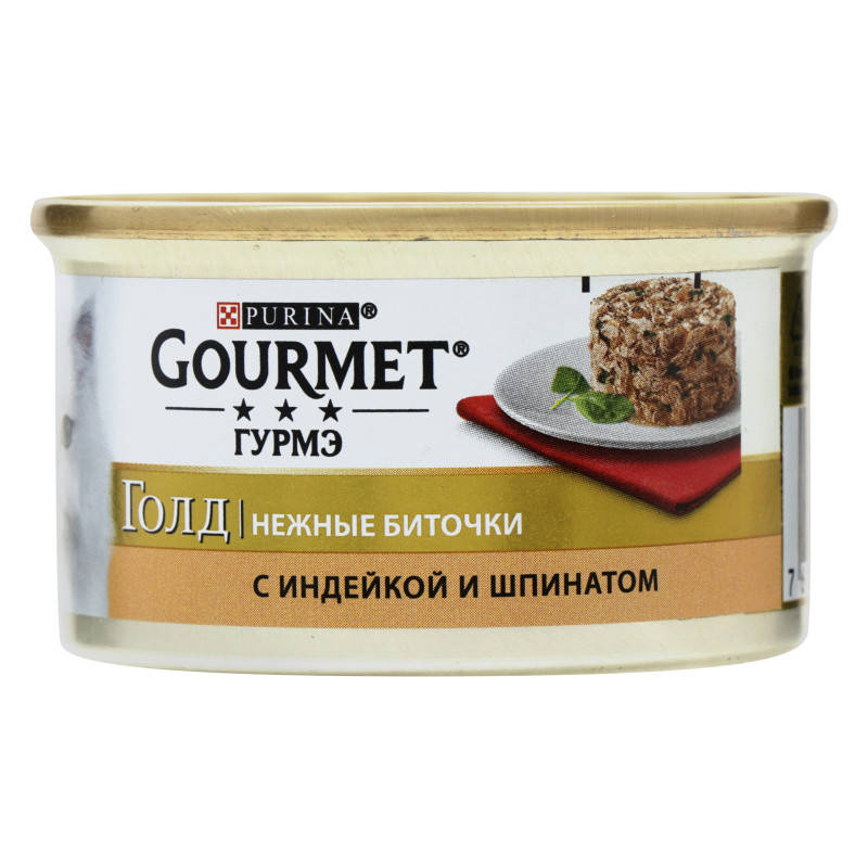 

Консерви Purina Gourmet Gold Ніжні биточки індичка зі шпинатом 85 г
