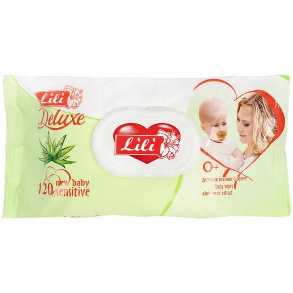 

Влажные салфетки Lili Deluxe с экстрактом алоэ вера, 120 шт