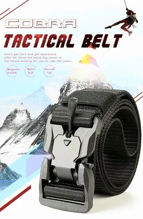 

Тактический ремень для штанов "Tactical Belt" с магнитной пряжкой ( Черный )