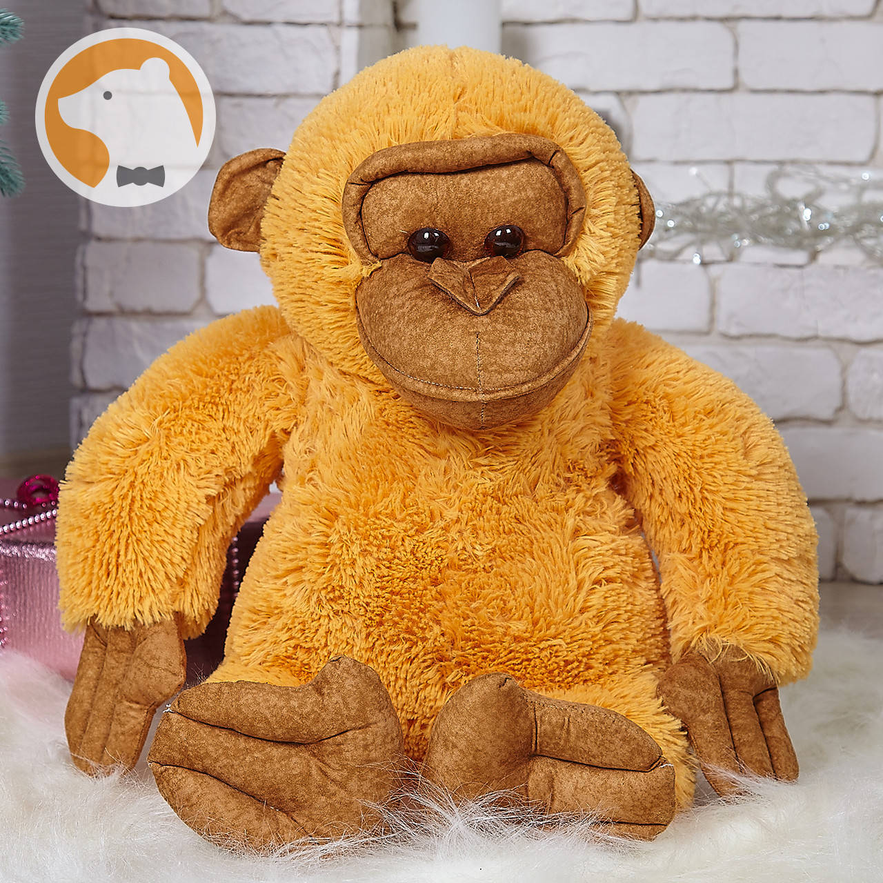 

Мягкая игрушка Обезьяна, 70 см, медовая, Песочный