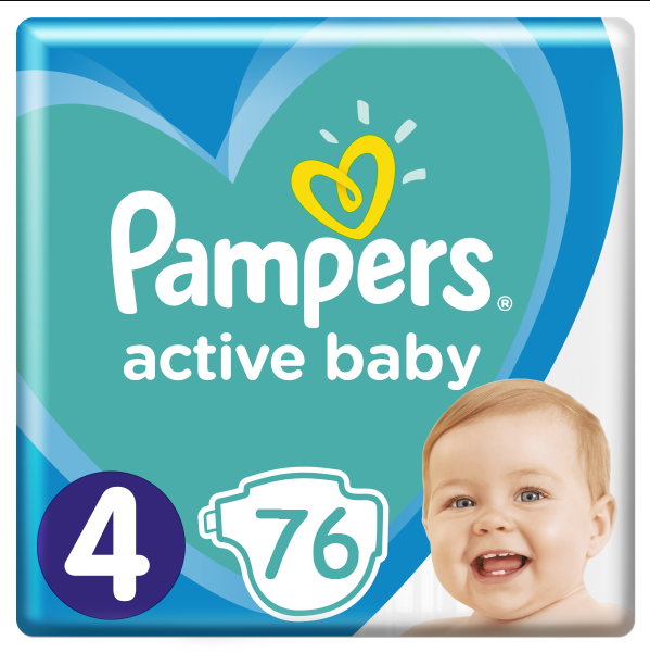 

Подгузники детские Pampers Active Baby Maxi 4 (7-14 кг) Giant Pack, 76 шт