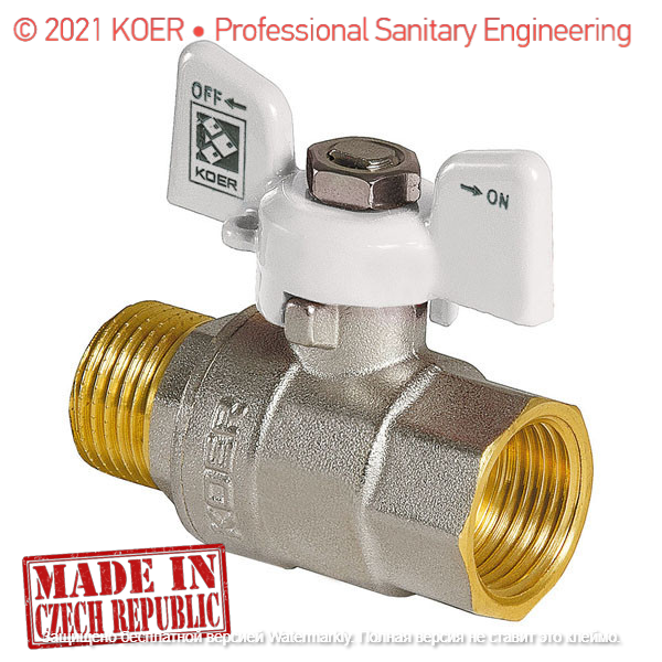 

Кран шаровый для воды Koer 1/2" ГШБ (Kr.218.W) Белый