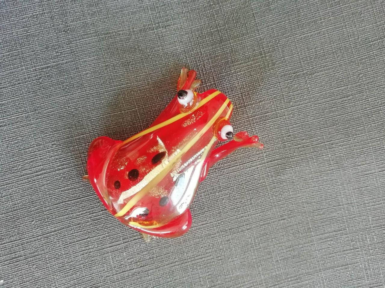 

Кулон лягушка, Муранское стекло, 43*34 мм, 1 шт, Красный