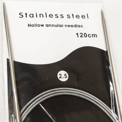 

120см 2,5мм спицы вязальные металлические, на тросике (СИНДТЕКС-1334)