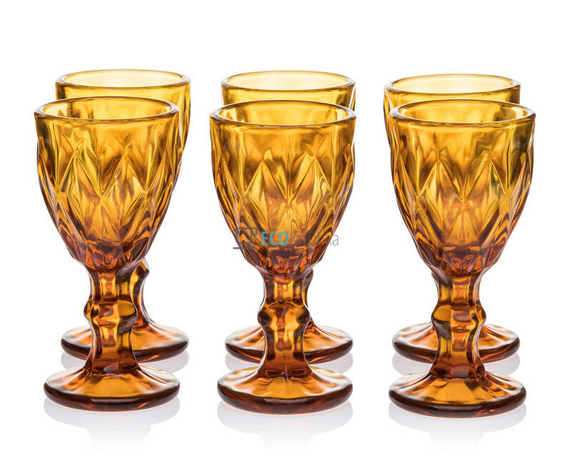 

Набір чарок із кольорового скла 6шт Glassware 40 мл Жовтий EK12315