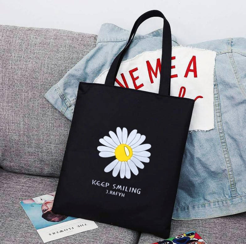 

Сумка шоппер Ромашка Черная, Черный