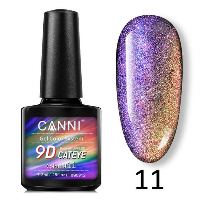 

Гель-лак кошачий глаз 9D Canni № 11 фиолетово-малиновый 7.3 мл
