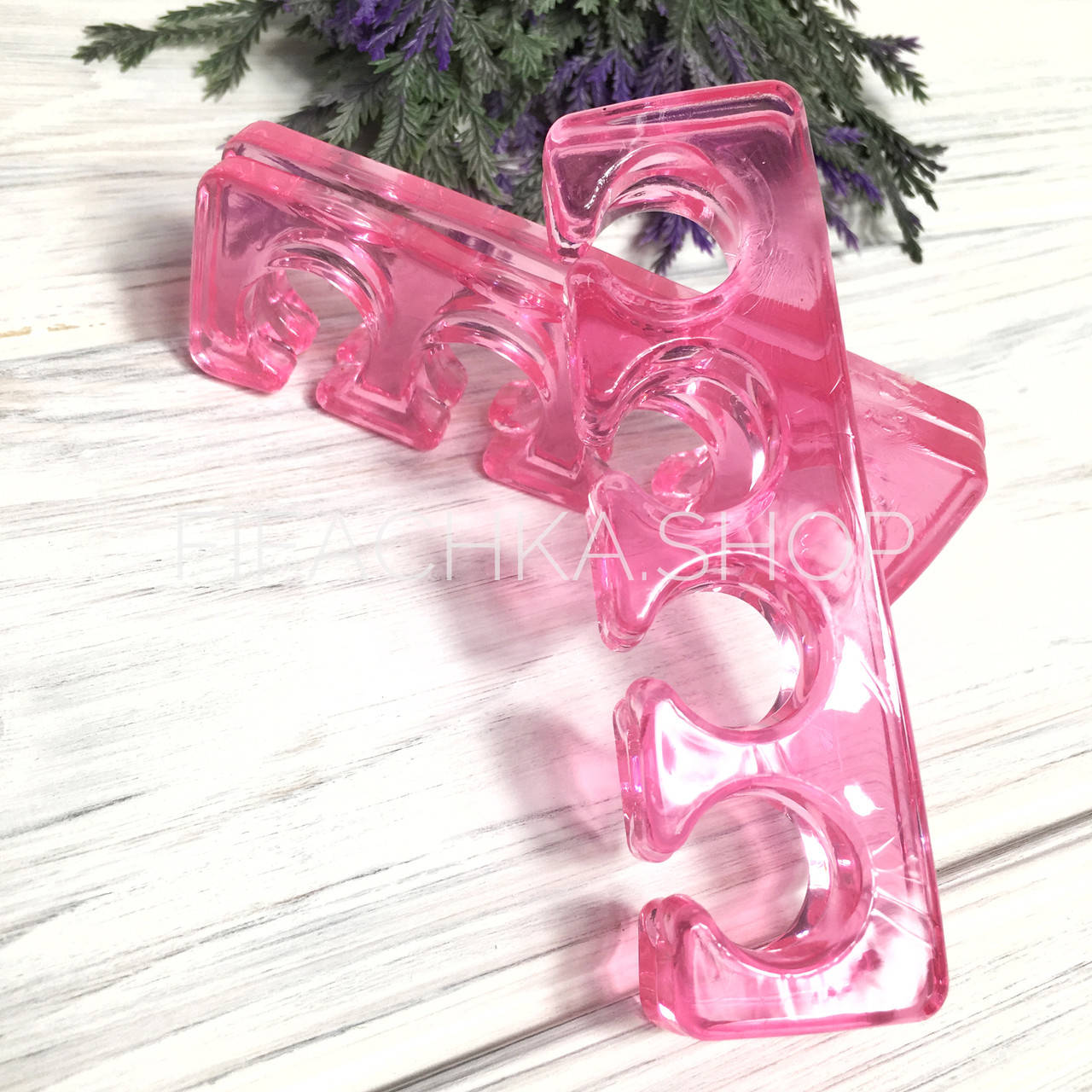 

Разделители для пальцев, растопырки для педикюра силиконовые, розовые (1 пара), Розовый