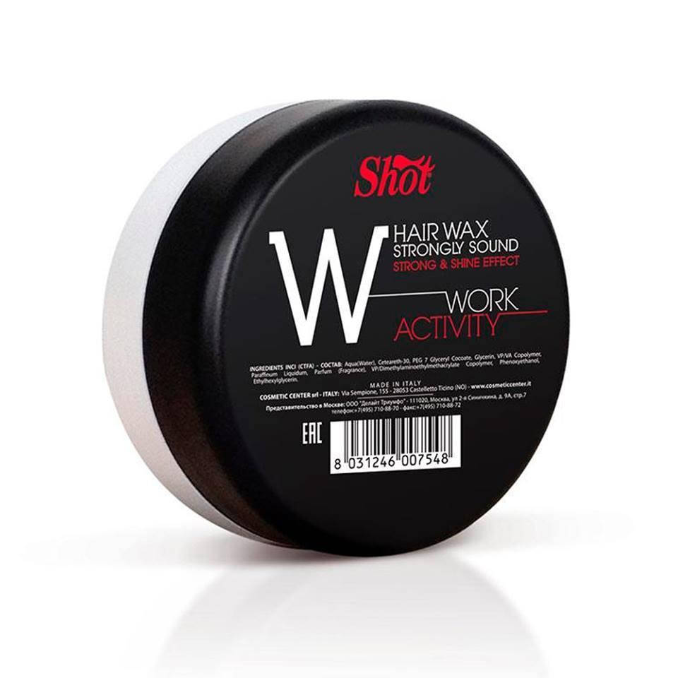 

Shot hair wax strongly sound "w" воск сильной фиксации с эффектом блеска 100 мл