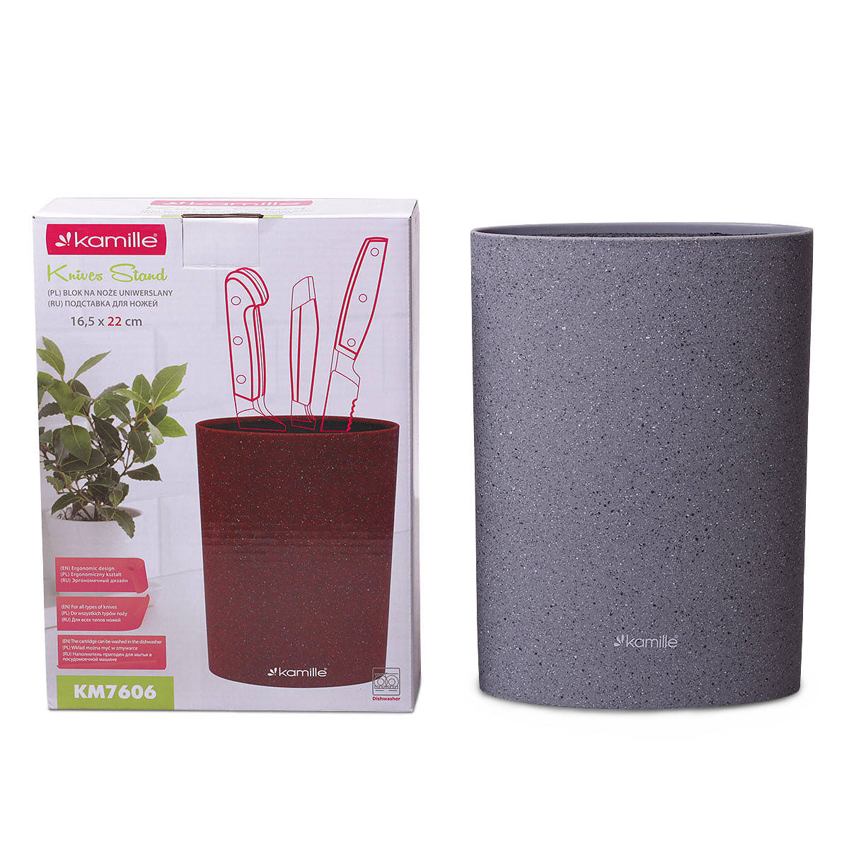 

Подставка для ножей Kamille Серый 22см KM-7606