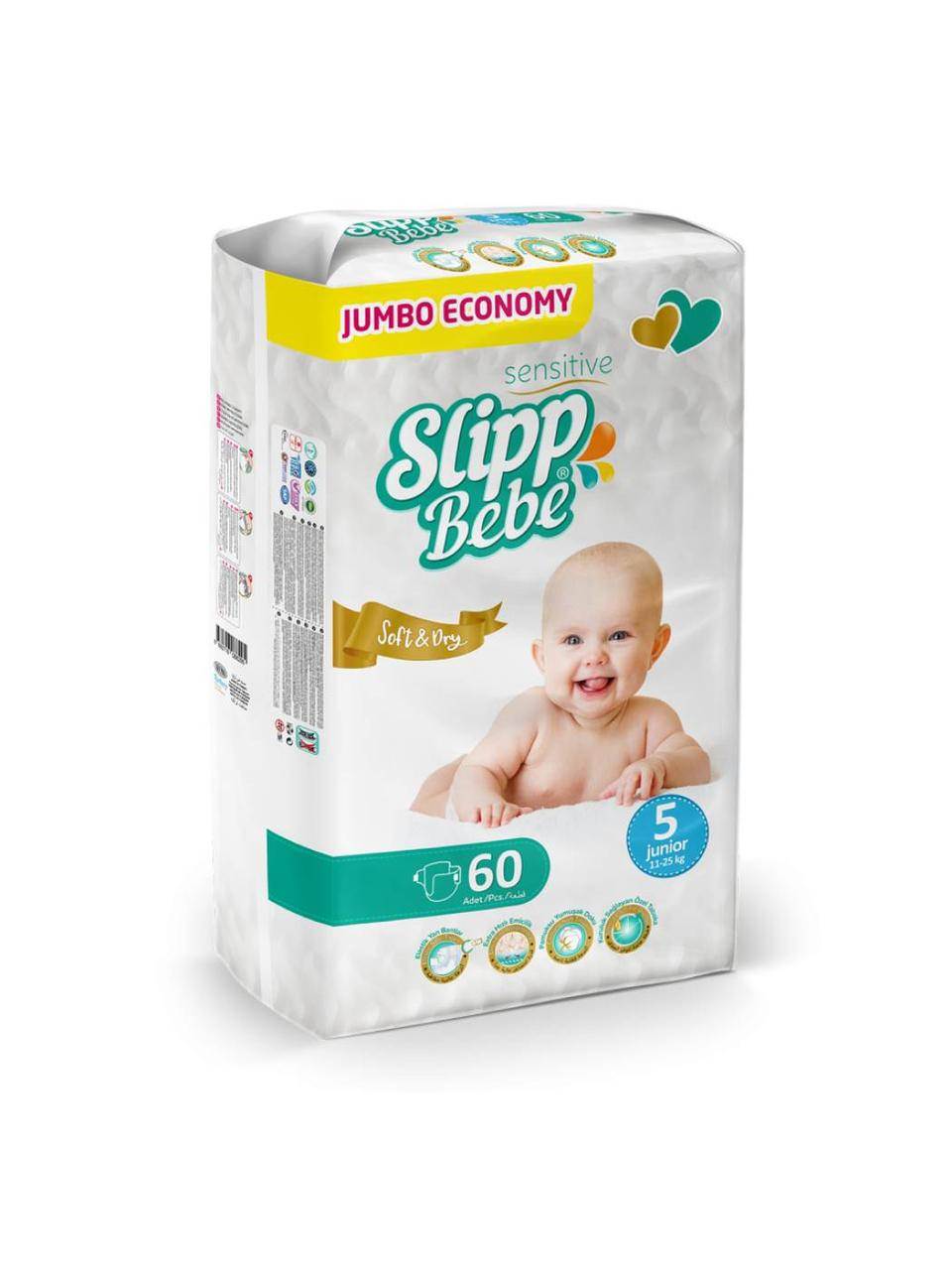 

Підгузники Slipp Bebe Jumbo Junior №5 11 - 25 кг 60 шт