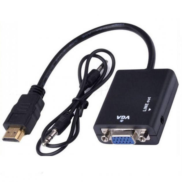 

Адаптер конвертер видео + аудио HDMI на VGA ADS 1080P