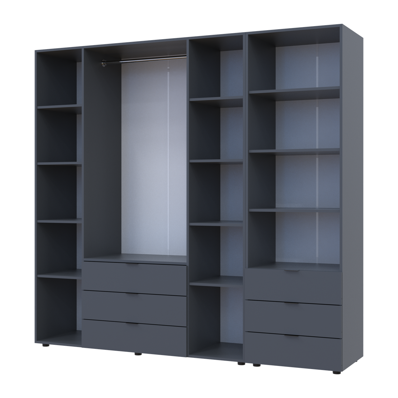 Шафа для одягу Doros Гелар Графіт 4ДСП з пеналом 215х49.5х203.4 (42005170) 3