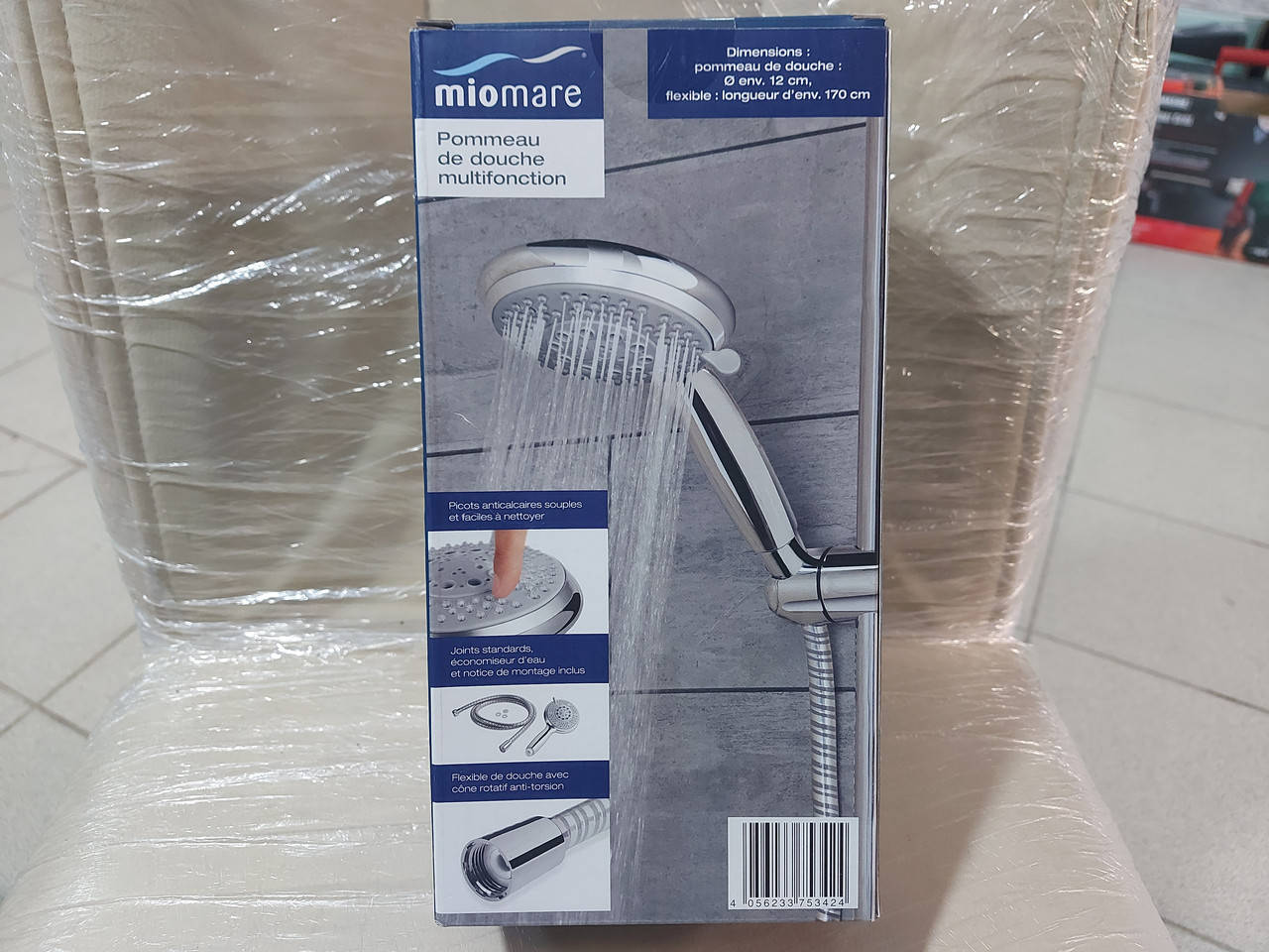 

Набор ручной душ со шлангом (многофункциональная душевая головка) диаметр 12 см.длинна шланга 170 см. Miomare