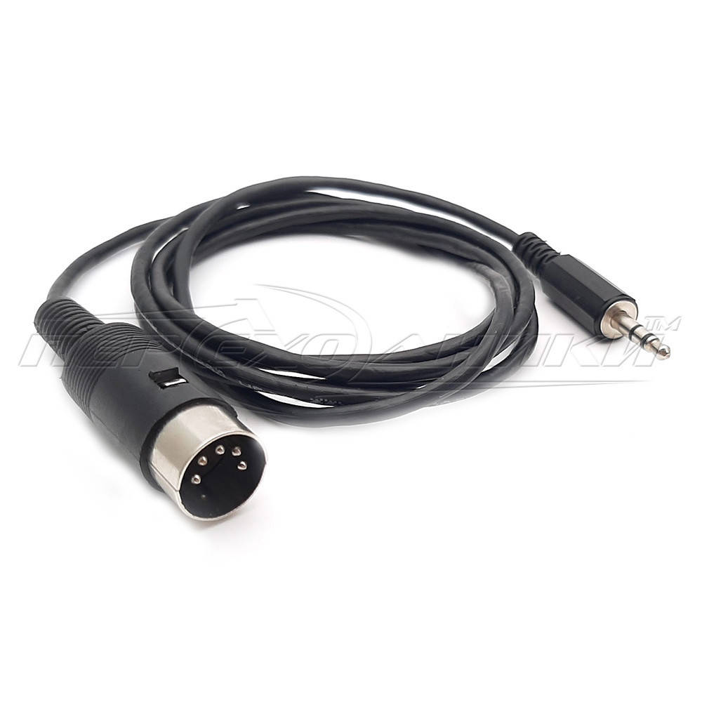 

Кабель 5 pin DIN to jack 3.5 mm, в экране, 1.3 м, Черный