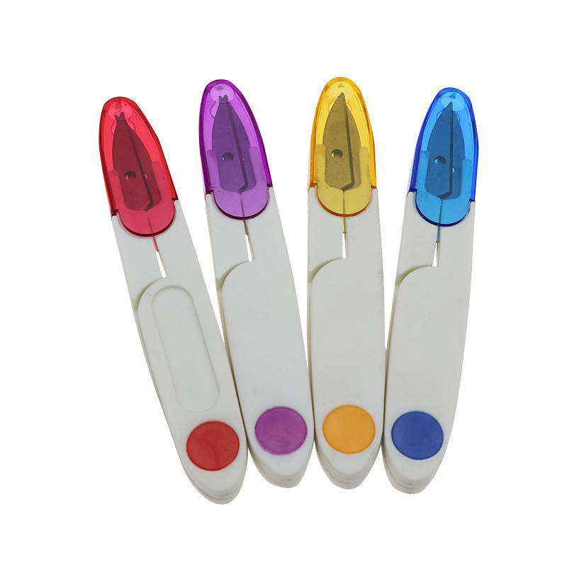 

Ножницы для обрезки нити, снипперы пластик, длина 11 см, с колпачком цвет ассорти (6000)