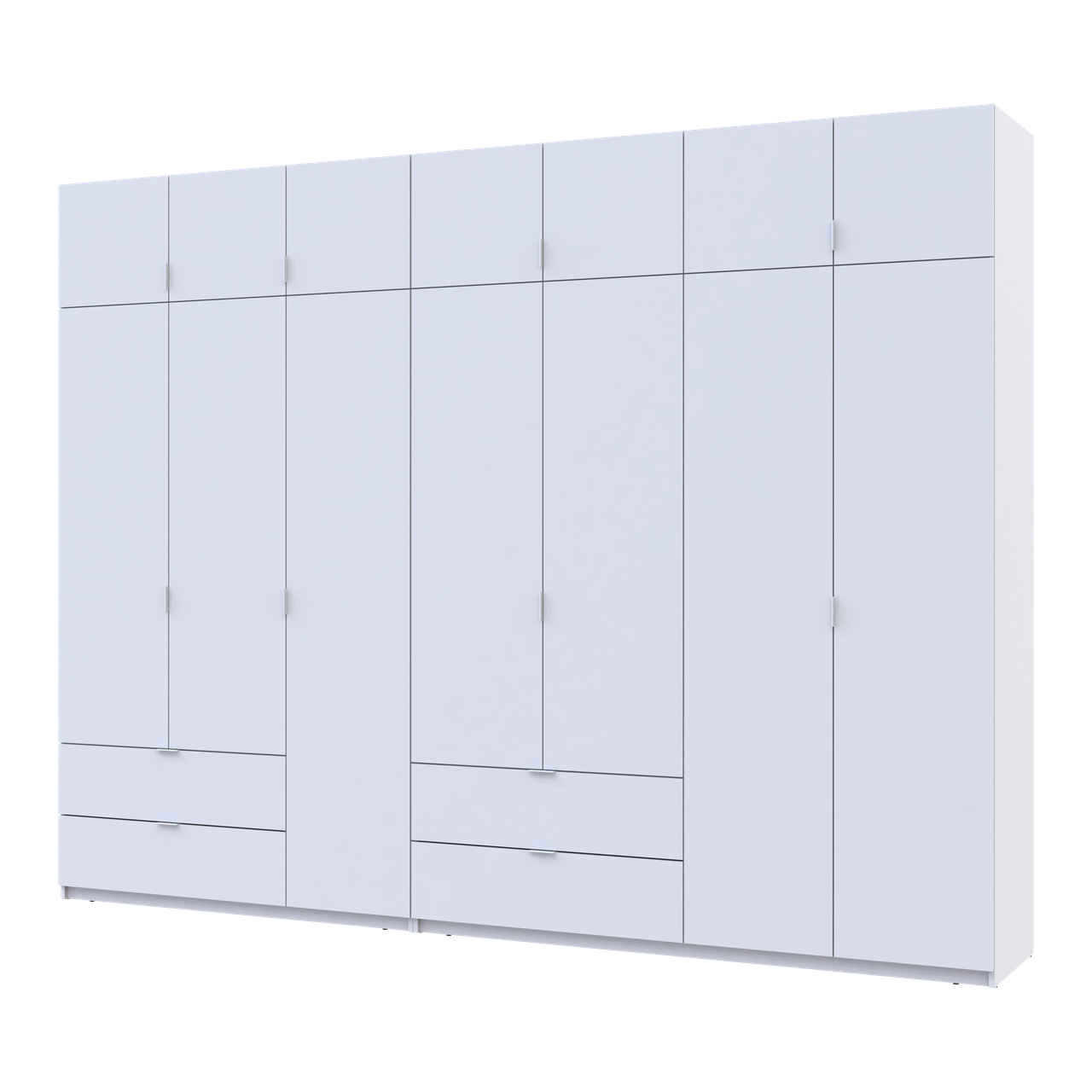 Розпашна Шафа для одягу Doros Лукас Білий 3+4 ДСП 315х50х240 (42005134)