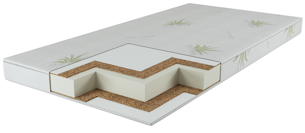 

Матрас детский для кроватки, кокос-поролон-кокос Lux Aloe Vera размером 120х60х8 см