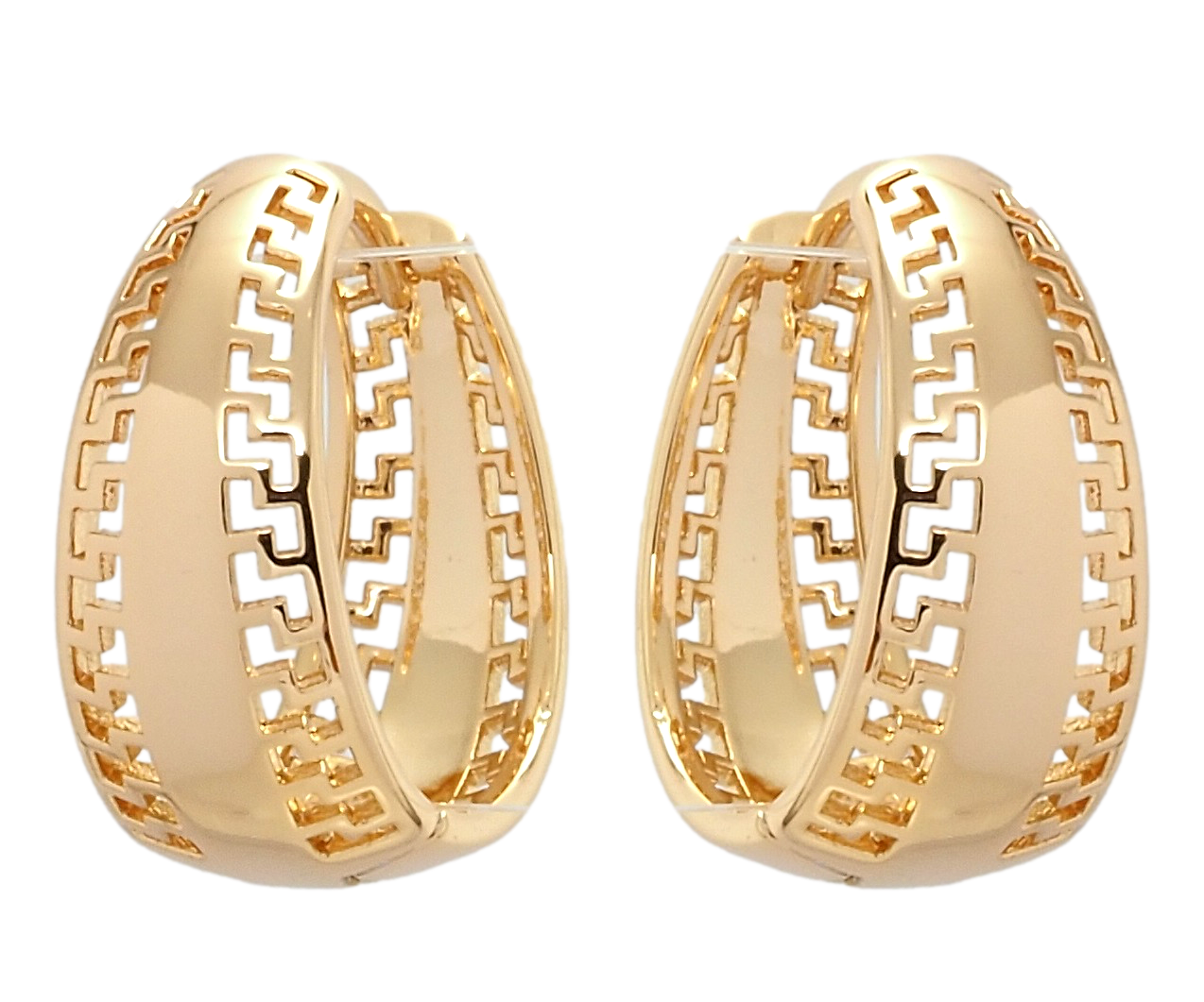 

Серьги Xuping Позолота 18K колечки "Резной орнамент"