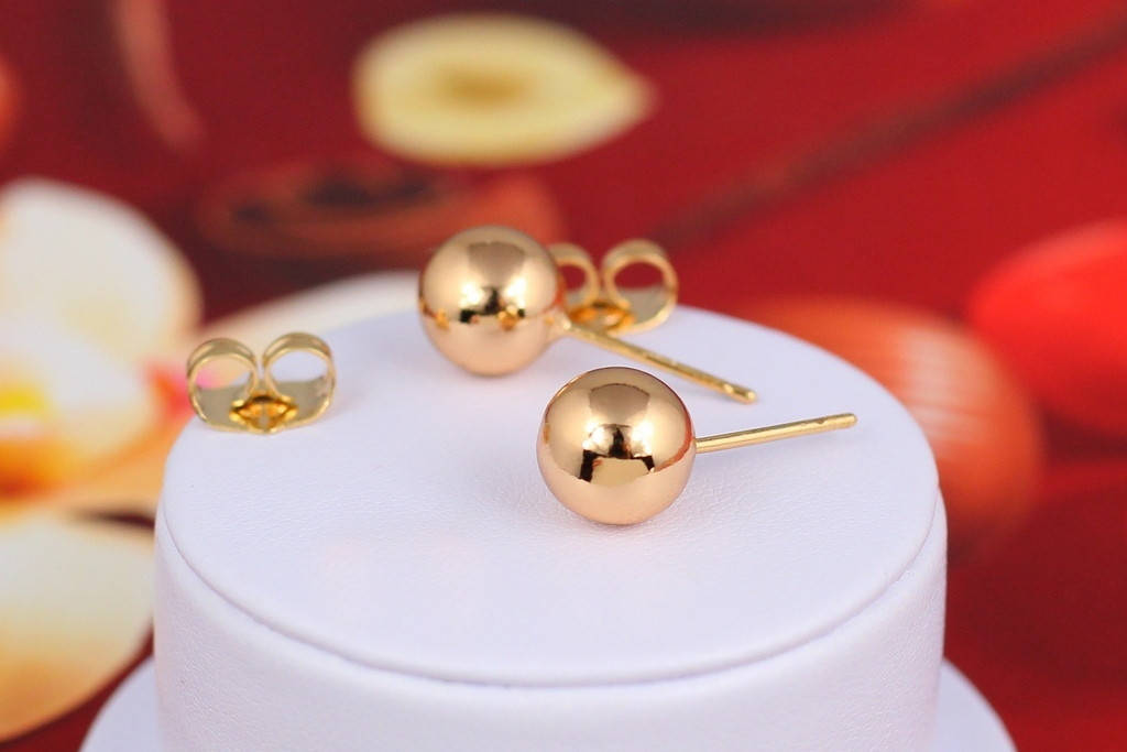

Серьги гвоздики Xuping Jewelry шарики 8 мм золотистые
