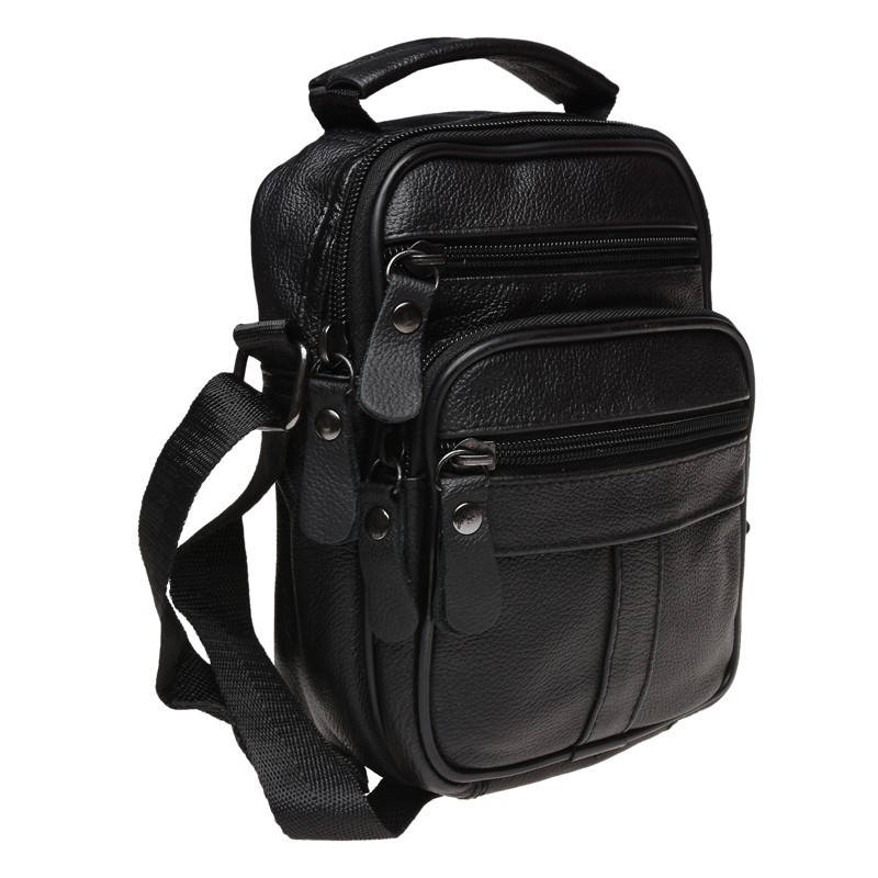 

Мужская кожаная сумка через плечо Keizer K18016-black, Черный