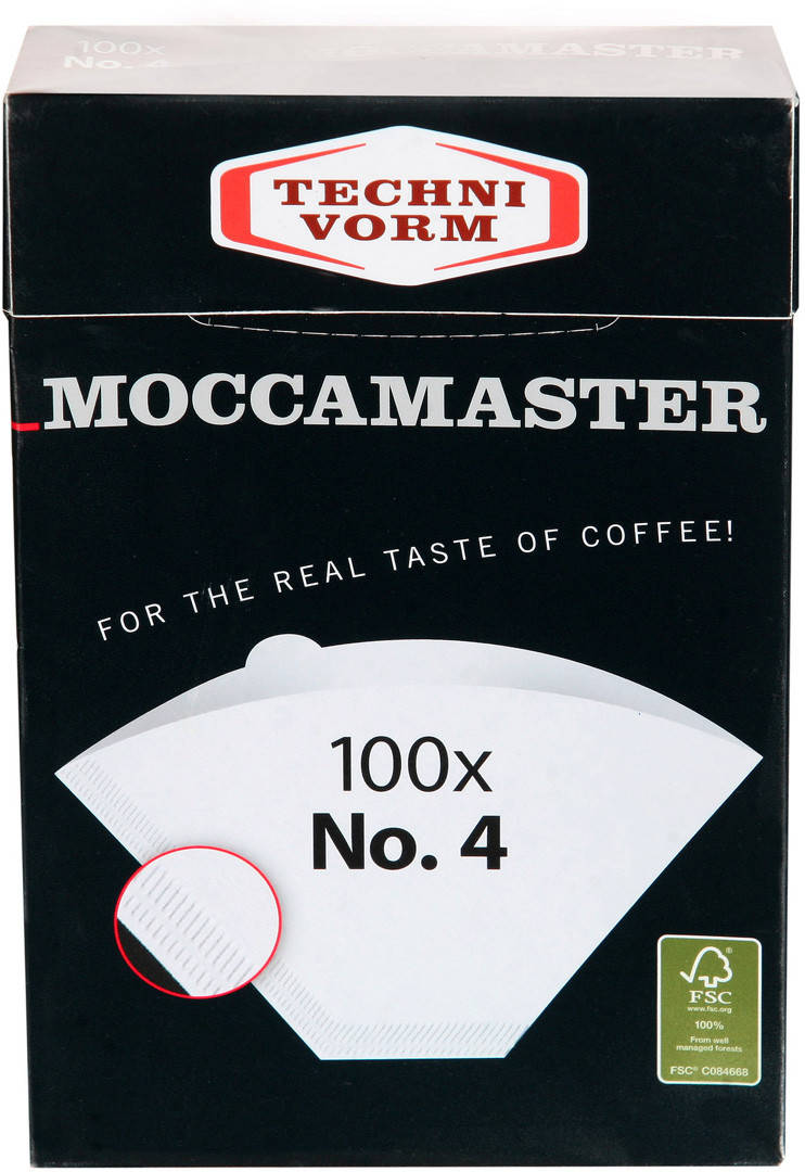 

Фильтры для кофеварок 04 Moccamaster, Clever Dripper, Wilfa белые 100 шт, Белый
