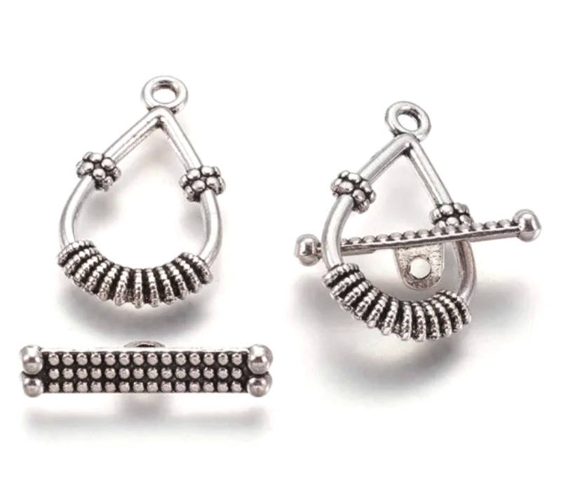 

Замок тогл Капля Серебро античное 25х14х3 мм, Серебристый