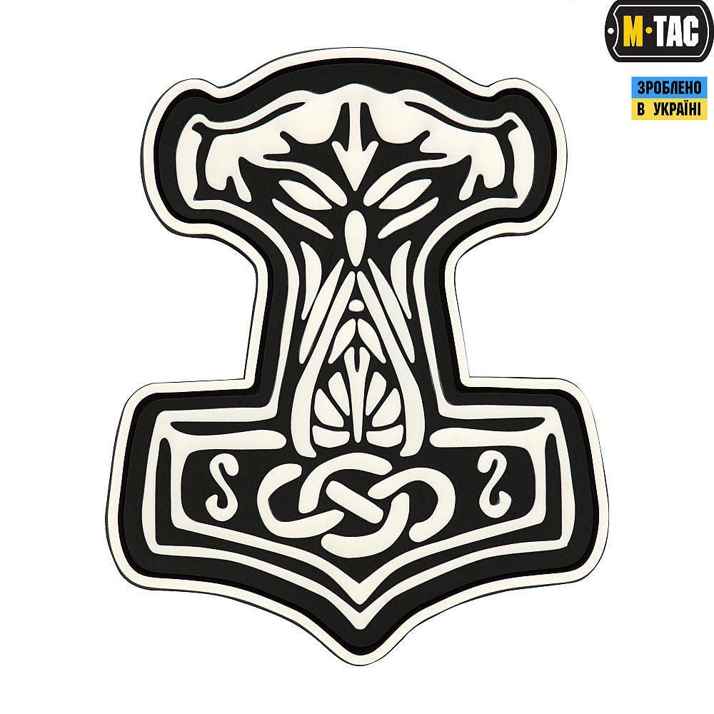 

M-Tac нашивка Молот Тора PVC белый/черный