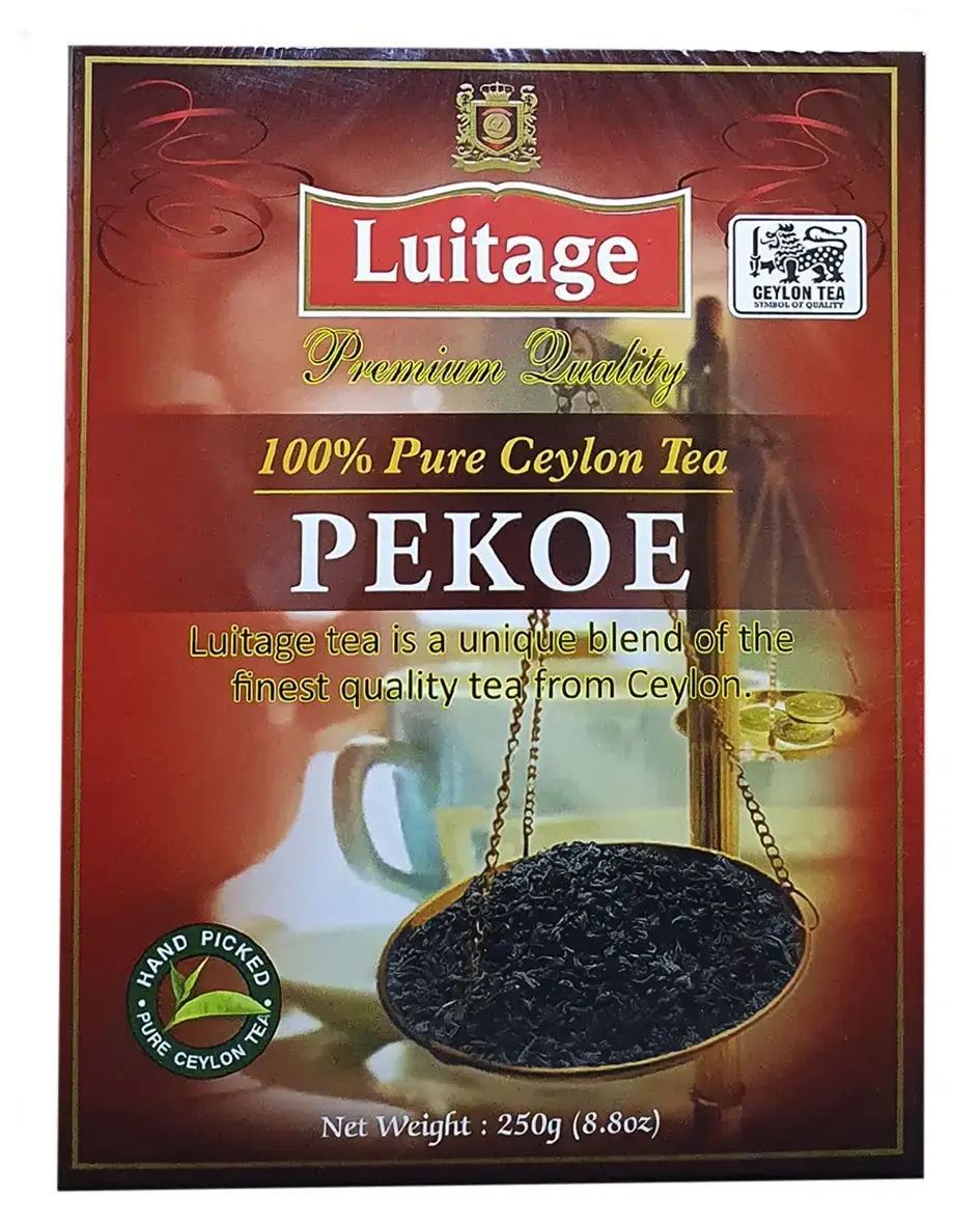 

Элитный черный цейлонский чай Luitage Pekoe среднелистовой 250 грамм