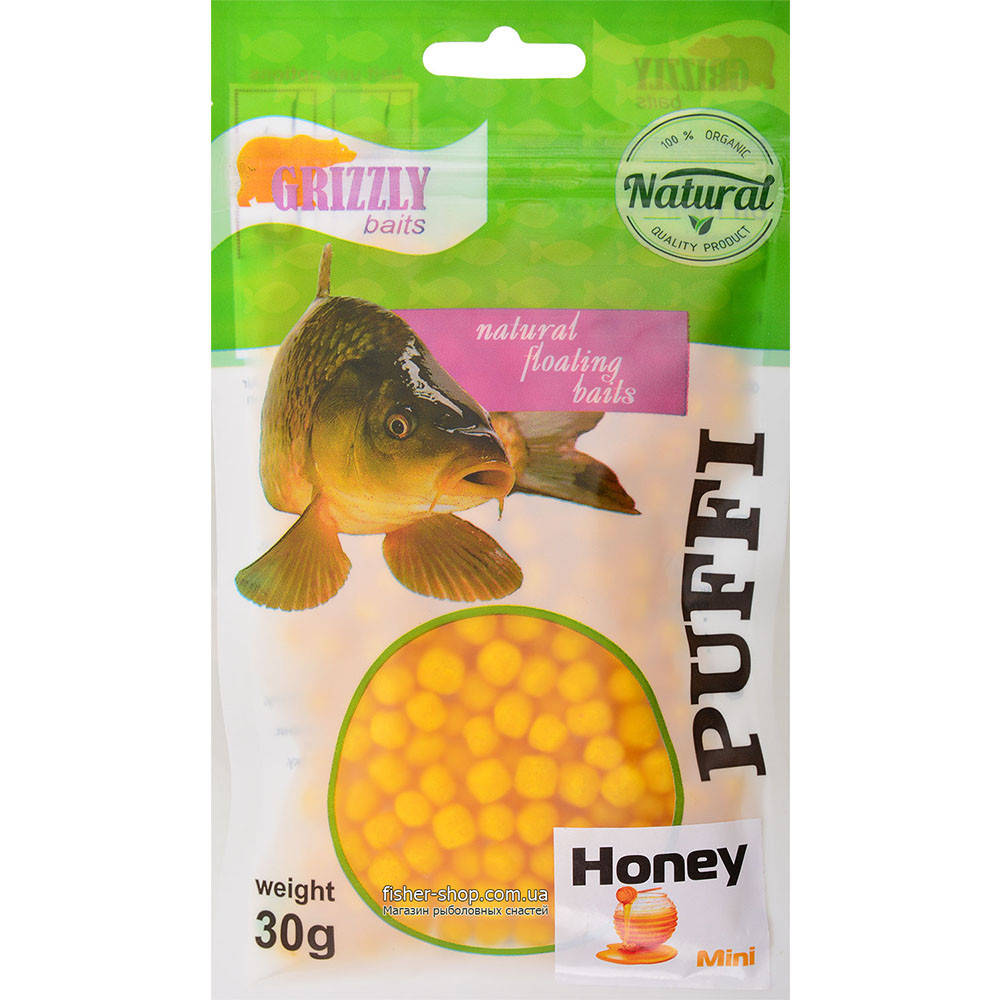 

Воздушное тесто Grizzly Baits Puffi Honey (Мед) 8мм 30г