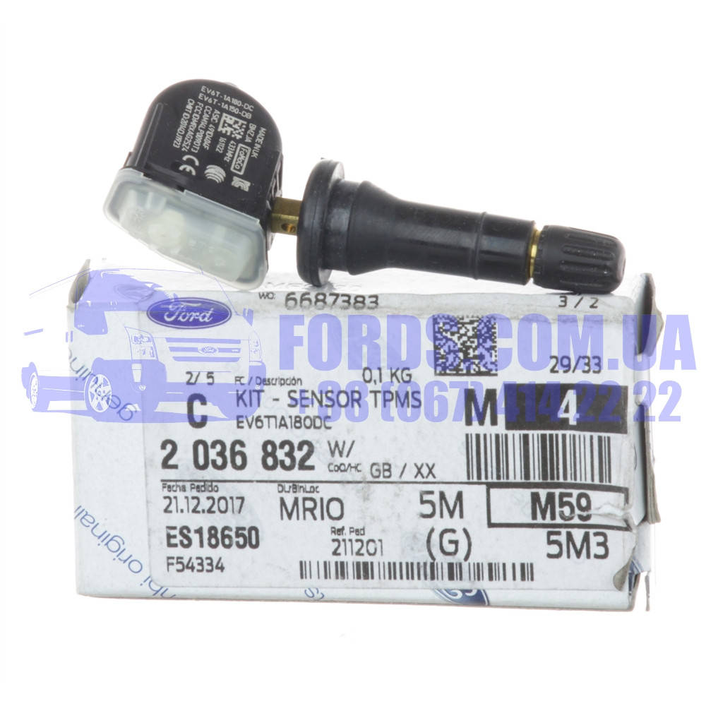 

Датчик давления шины FORD FOCUS/FIESTA/C-MAX/ECOSPORT/CONNECT/MONDEO (2036832/EV6T1A180DC/2036832) ORIGINAL