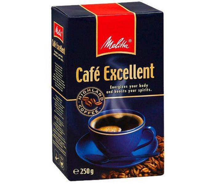 

MELITTA 250гр Молотый Cafe EXCELLENT 100% Арабика * 16 (шт) в ящике