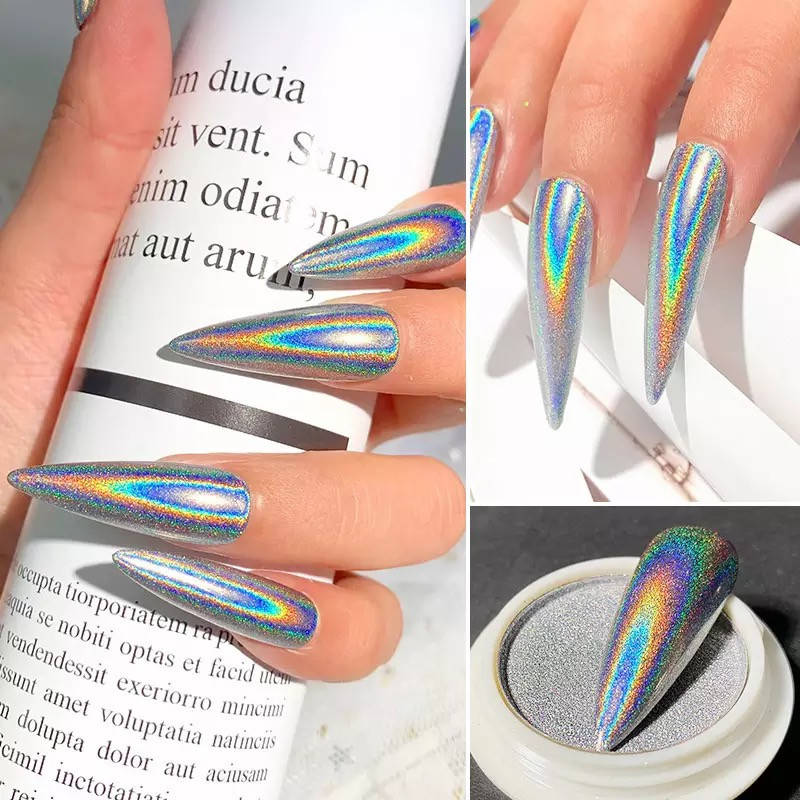 

Лазерная втирка "Призма" Laser Powder для дизайна ногтей, серебро/ 2г.