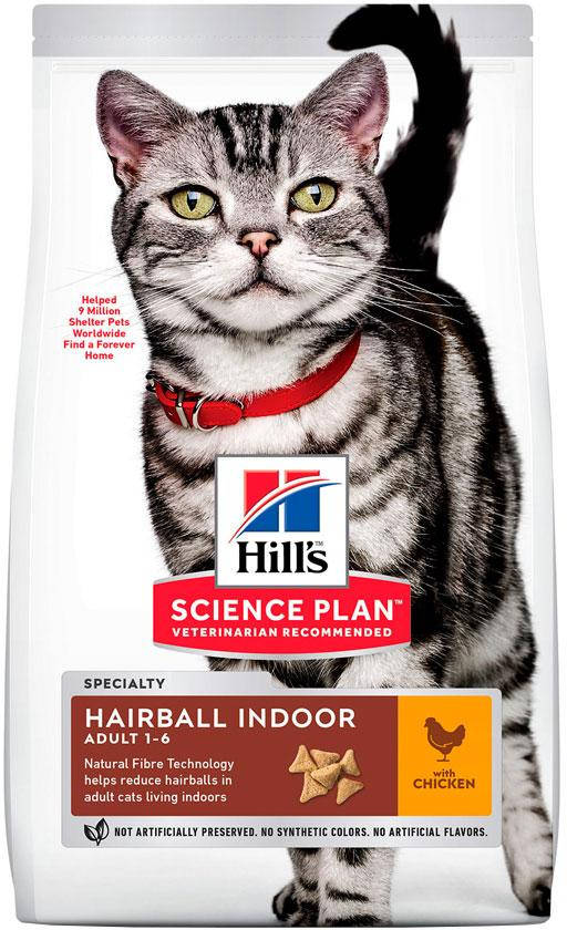 

Hill's SP Feline Adult Indoor&Hairball с курицей, 1,50 кг
