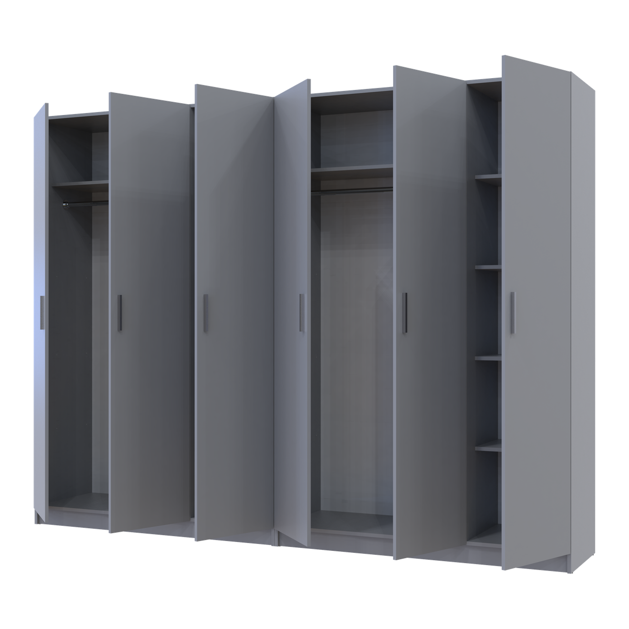 Шафа для одягу комплект Промо Сірий 3+3 ДСП 270х48х204 (80737768) 4